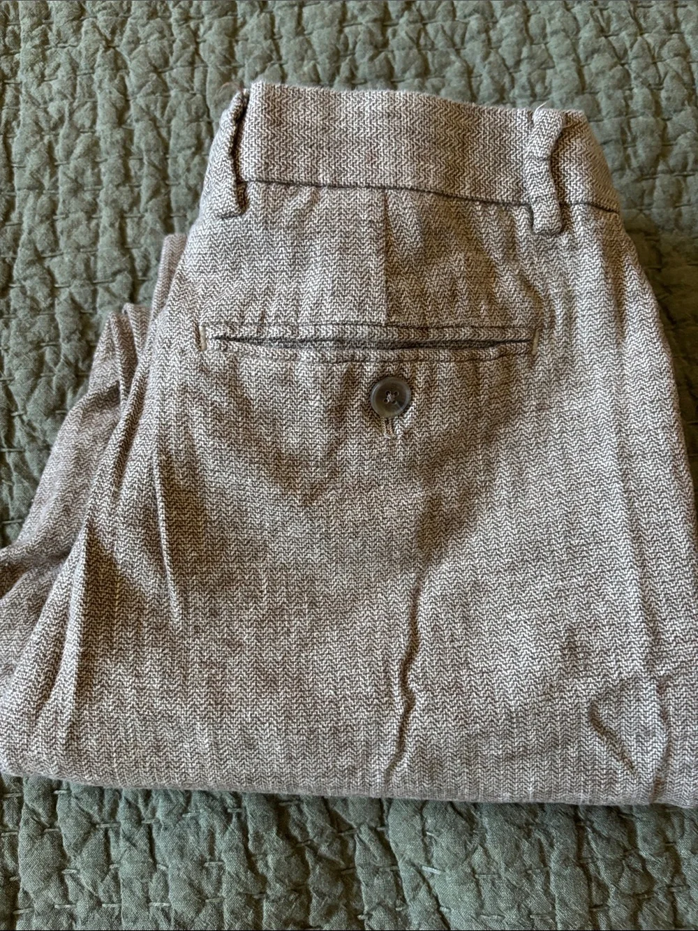 Banana Republic Linen Blend Chinos Taupe Heather Straight Pants